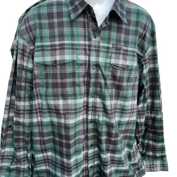Wrangler men’s green snap button double breast pocket checkered shirt size XL - Picture 4 of 7